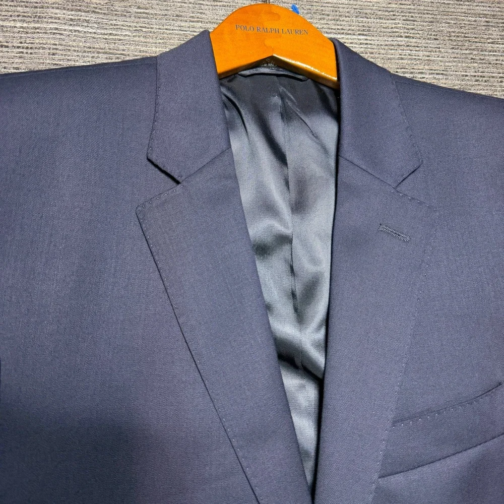 Lauren Ralph Lauren Blazer Men 39S Navy Blue Slim Fit 100% Wool 2-Button Jacket